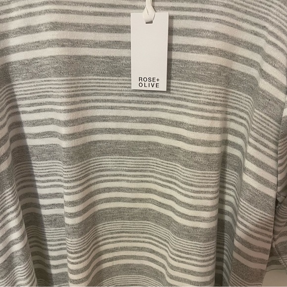 Rose + Olive Striped Blouse with Back Button Detail - Picture 3 of 6